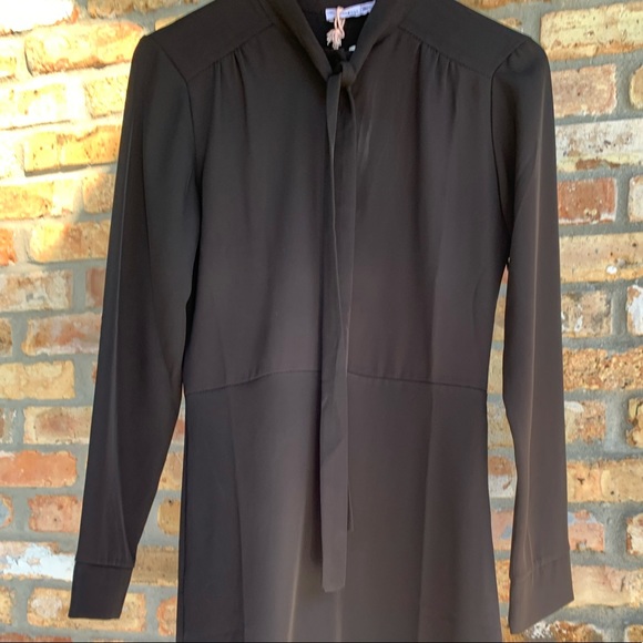 Vanessa Zani Long Sleeve Tie Neck Dress Sz Medium Buttons Hidden zipper … - Picture 4 of 11